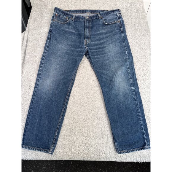 Levis 505 Mens Regular Fit Jeans W42 Blue Denim Heavy Duty Work Outdoors - Picture 5 of 13